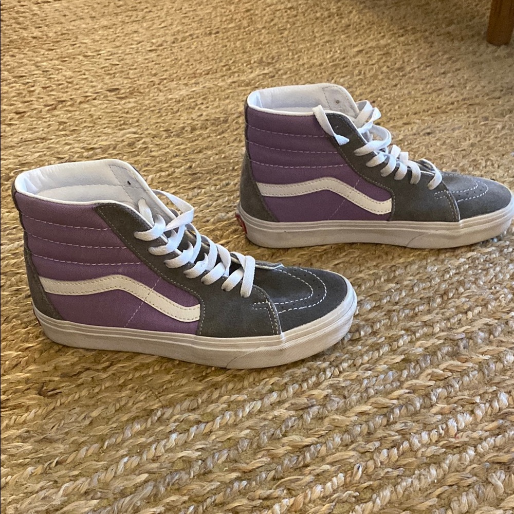 Vans Gray and Purple High-Top Sneakers